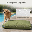 42 Inch Indestructible Canvas Outdoor Dog Bed for Extra Large Dogs, Chew Proof W