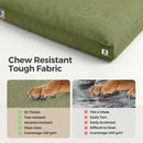 42 Inch Indestructible Canvas Outdoor Dog Bed for Extra Large Dogs, Chew Proof W