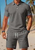 Casual Comfortable Breathable Short Sleeve Shirt Short Set, iBuyXi.com
