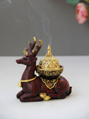 Nordic Resin Reindeer Candle Holder Gold Metal Decor, ibuyxi.com