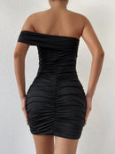Off Shoulder Strapless Robe Backless Bodycon Party Mini Dress, ibuyxi.com