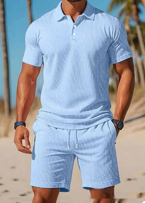 Casual Comfortable Breathable Short Sleeve Shirt Short Set