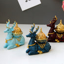 Nordic Resin Reindeer Candle Holder Gold Metal Decor, ibuyxi.com