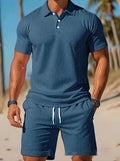 Casual Comfortable Breathable Short Sleeve Shirt Short Set, iBuyXi.com