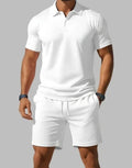 Casual Comfortable Breathable Short Sleeve Shirt Short Set, iBuyXi.com