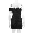 Off Shoulder Strapless Robe Backless Bodycon Party Mini Dress, ibuyxi.com