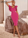 Short-Sleeve Bodycon Ruffles Dress - photo 2