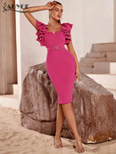Short-Sleeve Bodycon Ruffles Dress - photo 2