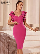 Short-Sleeve Bodycon Ruffles Dress - photo 3