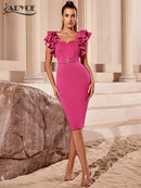Short-Sleeve Bodycon Ruffles Dress - photo 7