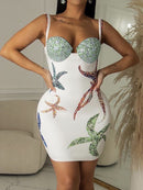 Starfish Print Backless Clubwear Dress - view 7