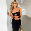 Cutout Backless Straps Slip Bodycon Midi Dress, ibuyxi.com
