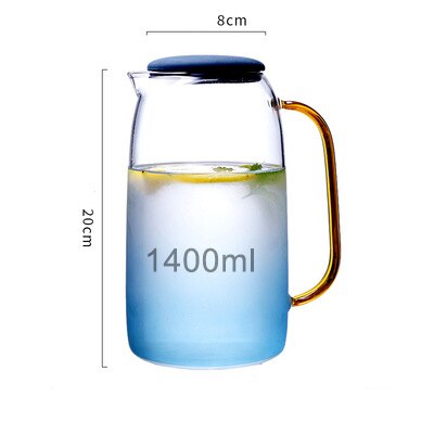 1400ml Gradient Blue Water Kettle Of Glass Jug, ibuyxi.com