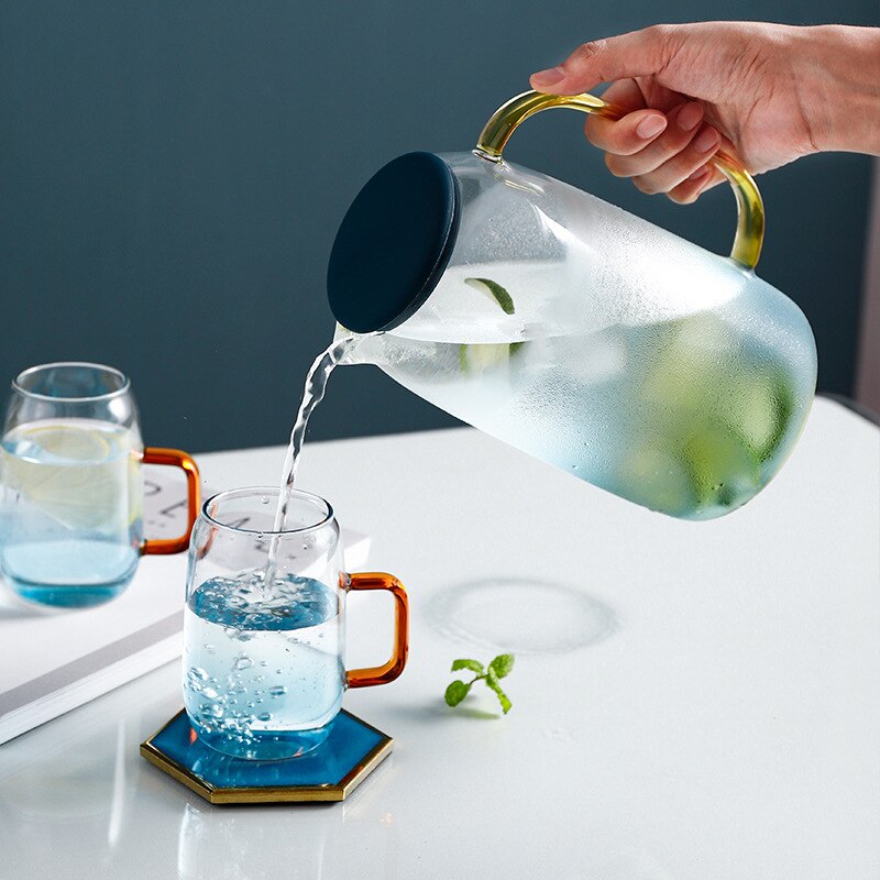 1400ml Gradient Blue Water Kettle Of Glass Jug, ibuyxi.com