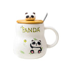 Cute Cartoon Panda Coffee Mug Lid & Spoon, ibuyxi.com