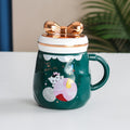 Creative Golden Bow Mug Ceramic Cup with Cover - view 2
