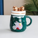 Creative Golden Bow Mug Ceramic Cup with Cover - view 2