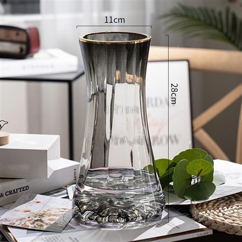 Luxury Gold Tinted Creative Transparent Glass Vase - view 8