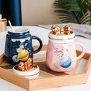 Creative Golden Bow Mug Ceramic Cup with Cover - view 9