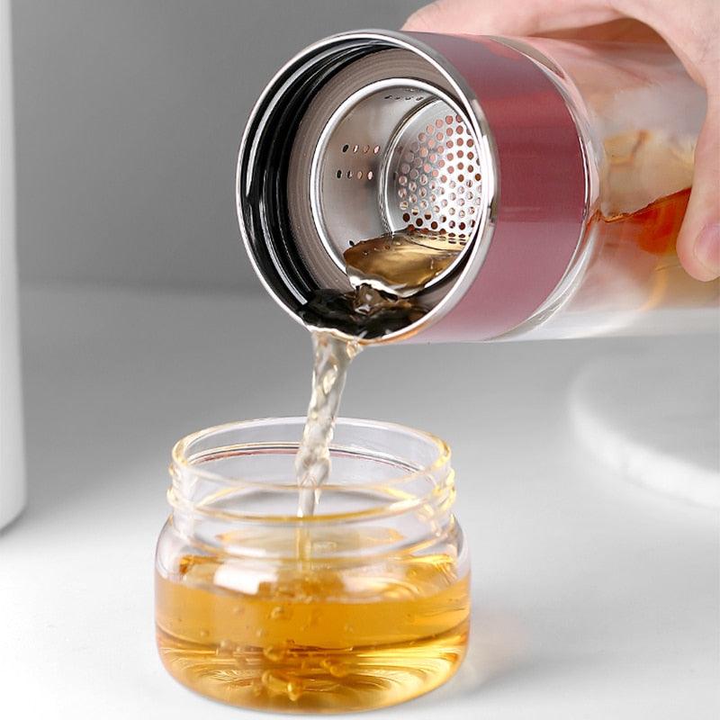 390ML Glass Tea Water Bottle Double Layer Infuser - view 10