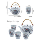 Elegant and White Porcelain Crane Teapot and Cups, ibuyxi.com