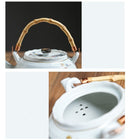 Elegant and White Porcelain Crane Teapot and Cups, ibuyxi.com