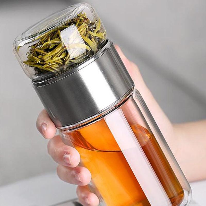 390ML Glass Tea Water Bottle Double Layer Infuser - view 8