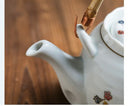 Elegant and White Porcelain Crane Teapot and Cups, ibuyxi.com