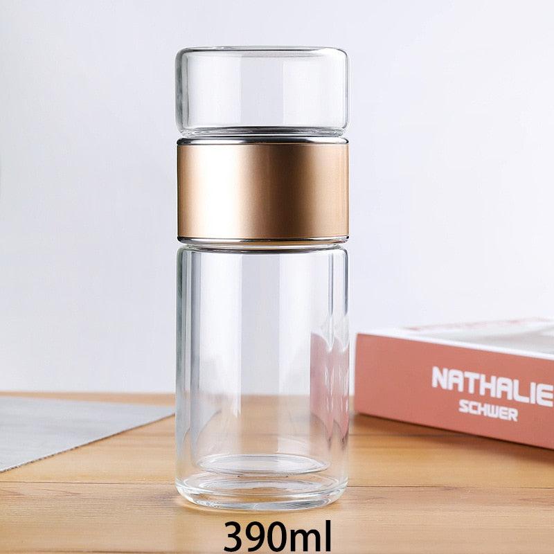 390ML Glass Tea Water Bottle Double Layer Infuser - view 2