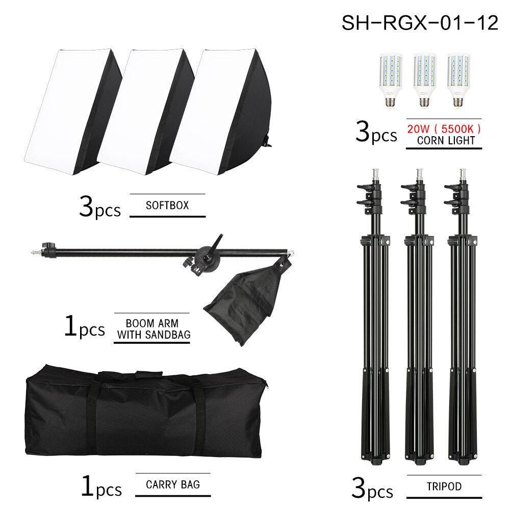 3 Soft Box Photography Studio LED Light Kit - view 4