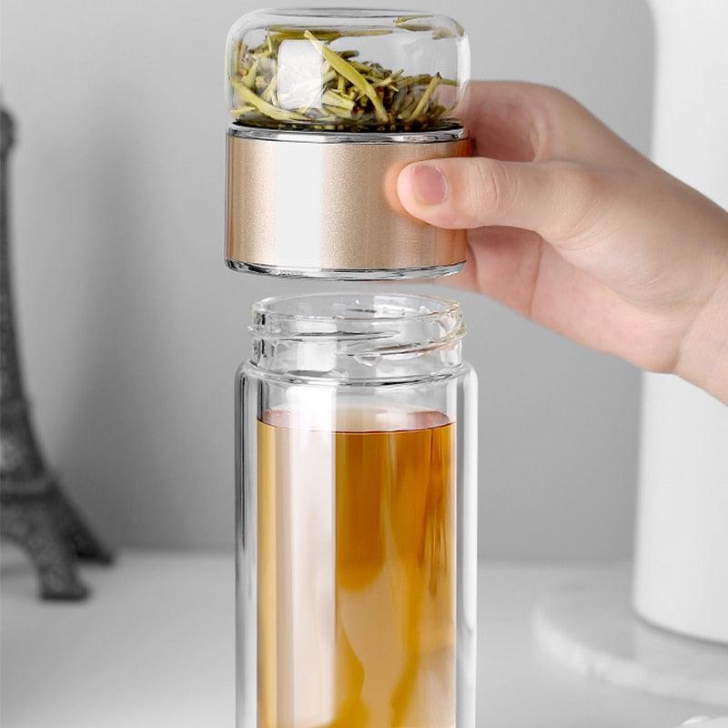 390ML Glass Tea Water Bottle Double Layer Infuser - view 6