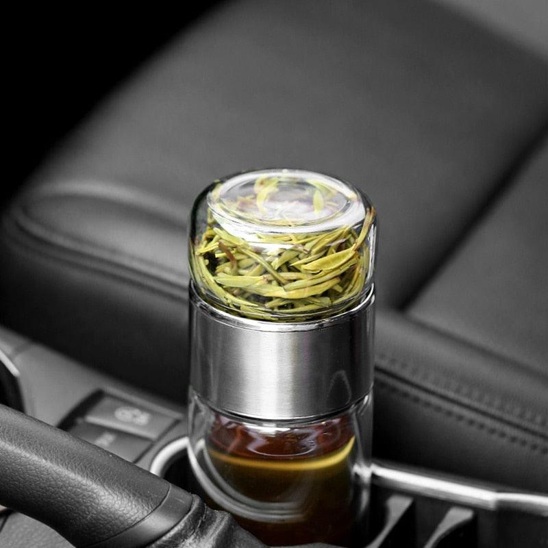 390ML Glass Tea Water Bottle Double Layer Infuser - view 7