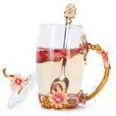Red Rose Enamel Crystal Mug Elegant Gift, ibuyxi.com
