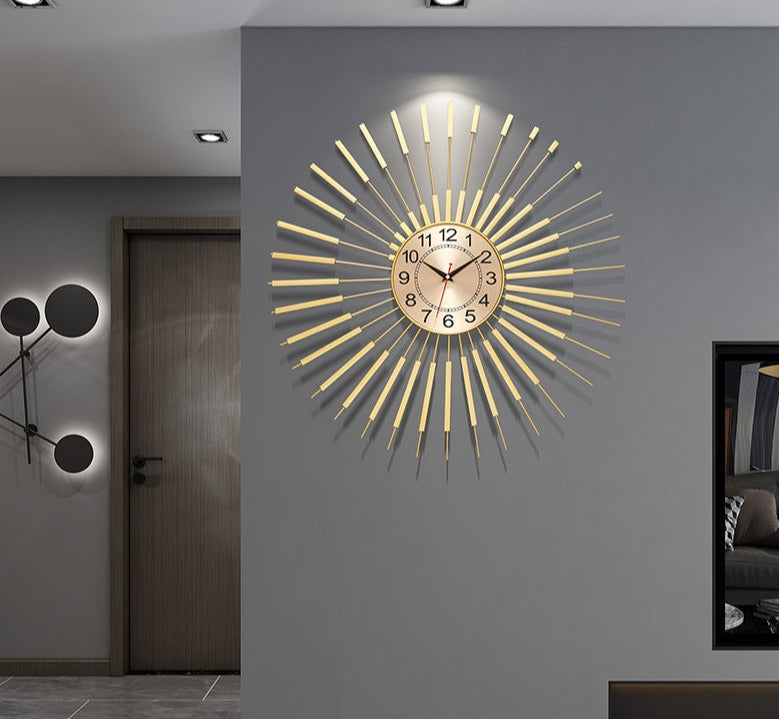 Luxury Iron Wall Light Clock For Home Decor - view 9