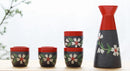 Stunning Flower Ceramic Japanese Sake Wine Set, ibuyxi.com
