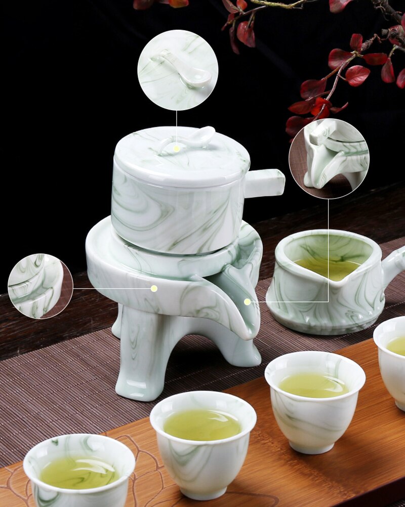 High Grade Luxurious Marble Stripes Tea Pot Set, ibuyxi.com