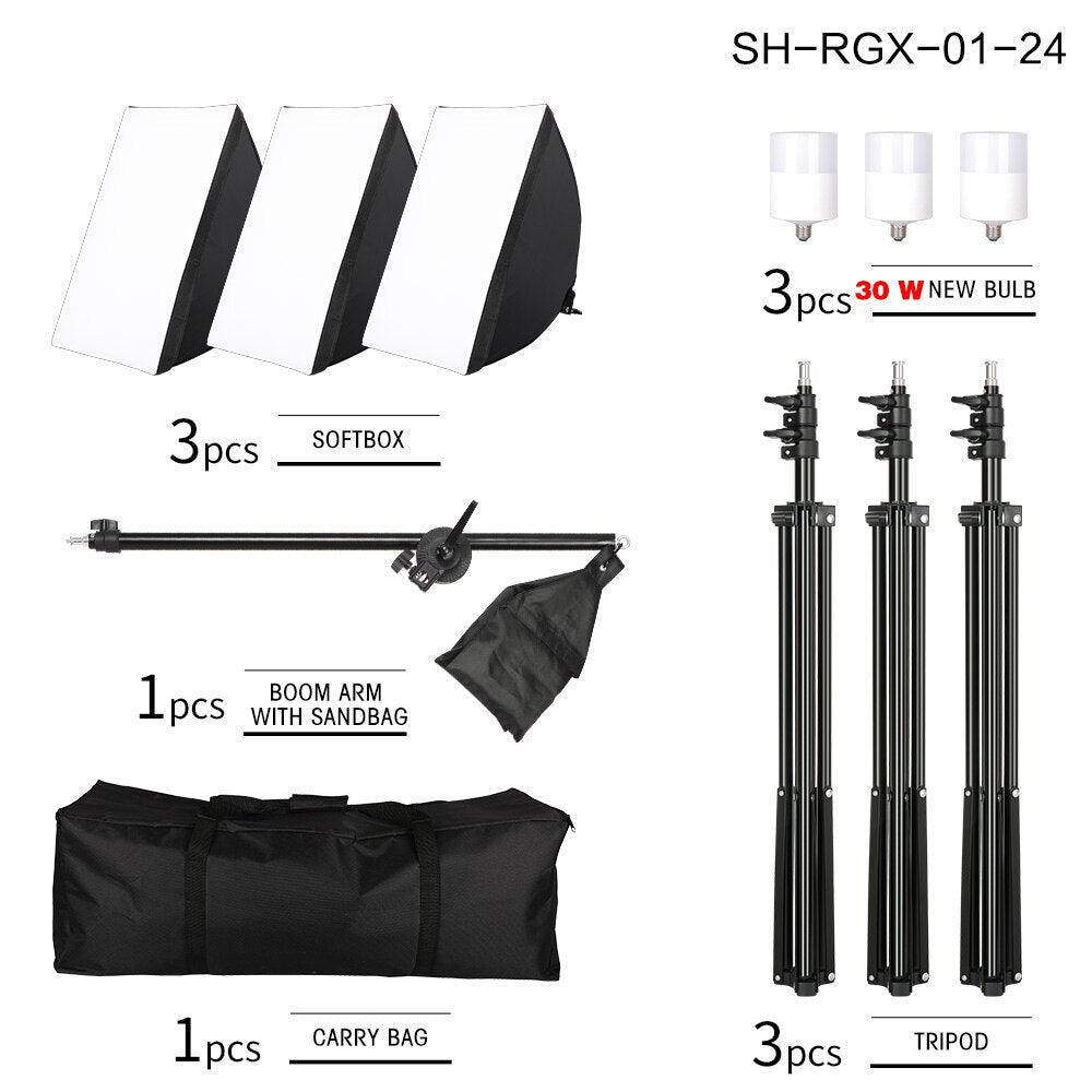 3 Soft Box Photography Studio LED Light Kit - view 2