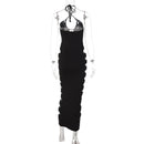 Halter Cutout Backless Bodycon Maxi Dress, IBUYXI.COM