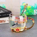Red Rose Enamel Crystal Mug Elegant Gift, ibuyxi.com