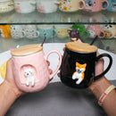 Animal Personality 3D Ceramic Spoon Lid Mug, ibuyxi.com