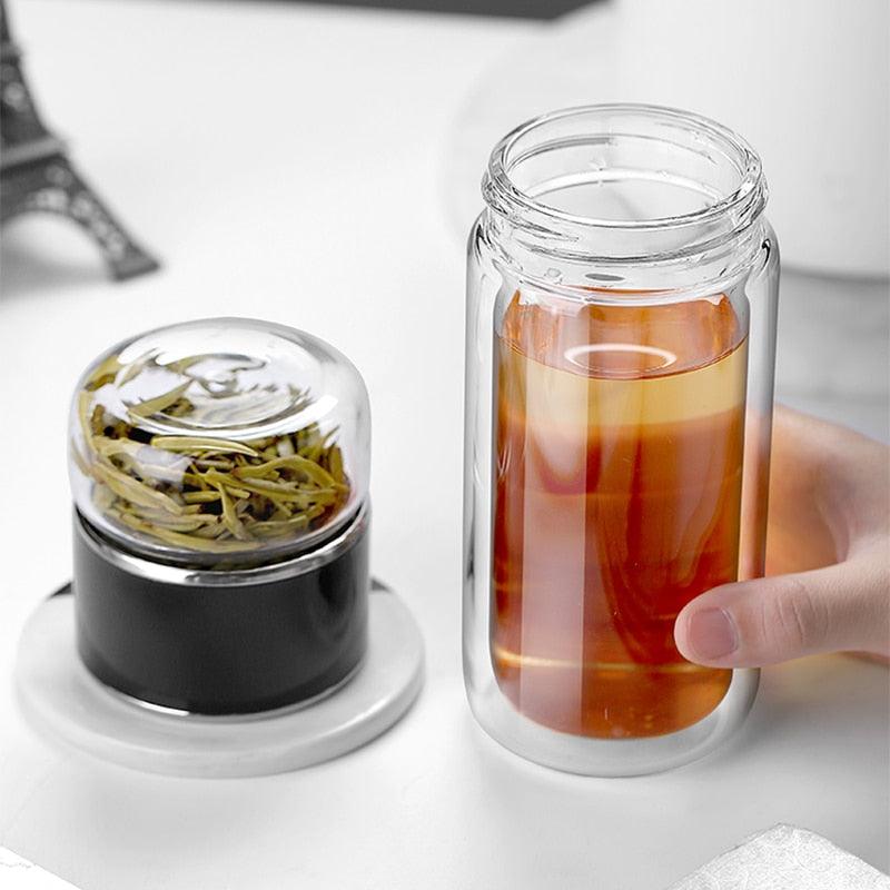 390ML Glass Tea Water Bottle Double Layer Infuser - view 9