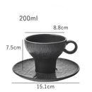 Matte Black Coffee Cup Set Porcelain Tea Cups - view 3