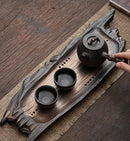Retro Ceramic Tea Tray with Wood Effect, iBuyXi.com