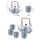 Exquisite White Flower and Bird Porcelain Tea Set, ibuyxi.com