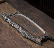 Retro Ceramic Tea Tray with Wood Effect, iBuyXi.com