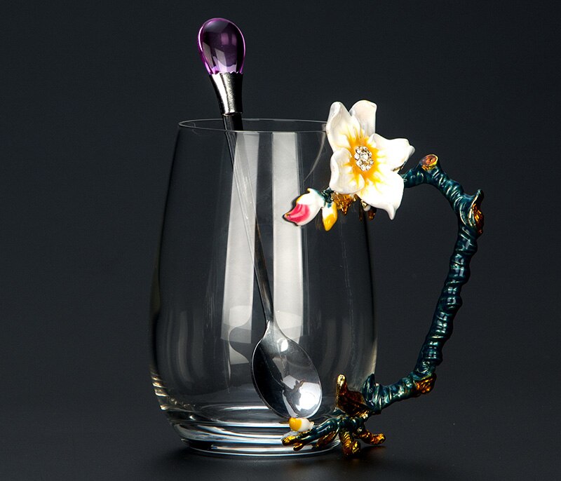 Enamel Glass Coffee Mug Luxury Design - view 2