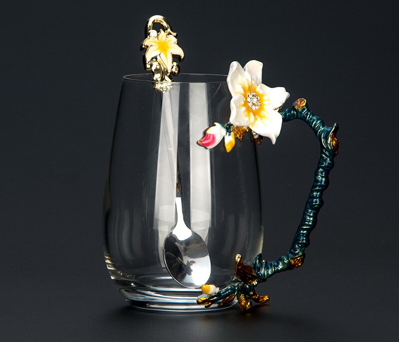 Enamel Glass Coffee Mug Luxury Design - view 4