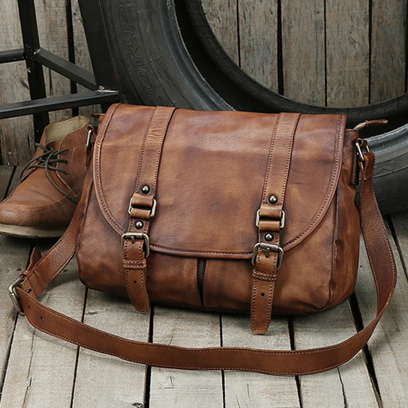 The Pioneer Vintage Leather Messenger Bag