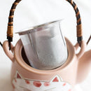Cat Design Tea Set Pink Ceramic with 4 Cups + 1 Teapot - view 6