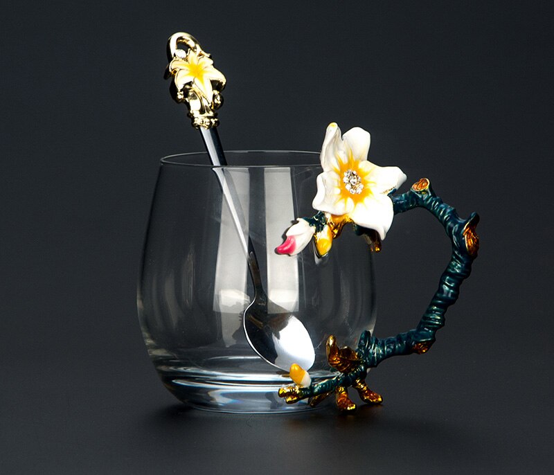 Enamel Glass Coffee Mug Luxury Design - view 3